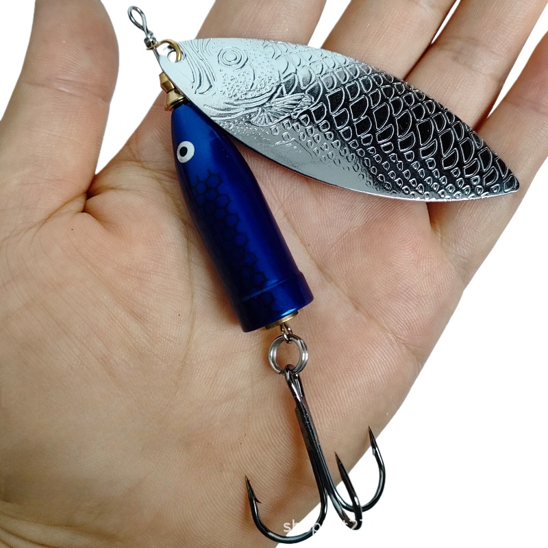 Fishing Hook Treble - เหยื่อตกปลาแบบช้อนหมุนโลหะสีเงิน น้ำหนัก 9-37 กรัม 2 ชิ้น