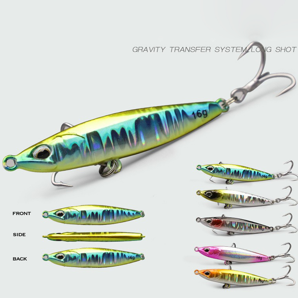 Fishing Hook Treble - เหยื่อตกปลาจิ๊กกิ้ง โลหะ น้ำหนัก 9 กรัม 16