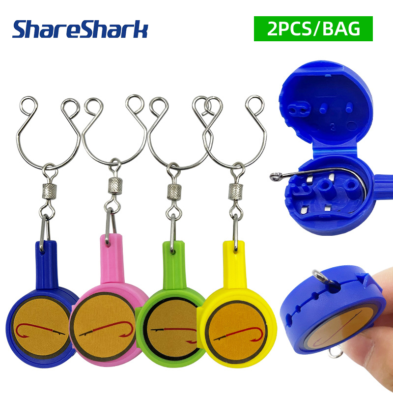 Fishing Hook Stainless Steel - เครื่องมือผูกปมตกปลา ShareShark 2 ชิ้น/ถุง อุปกรณ์ผูกปมตกปลา ตัวผูกสายเบ็ด