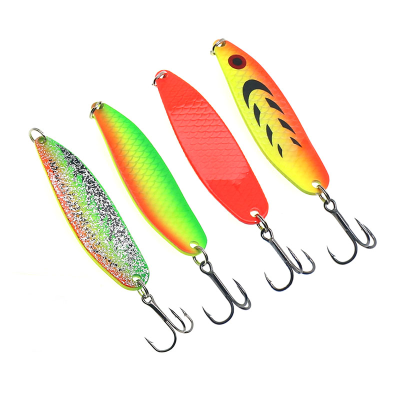 Fishing Hook Treble - เหยื่อตกปลาโลหะช้อนเหยื่อ62mm10g Treble Hook ปลาแซลมอนเบสโลหะเหยื่อ Wobblers Spinner