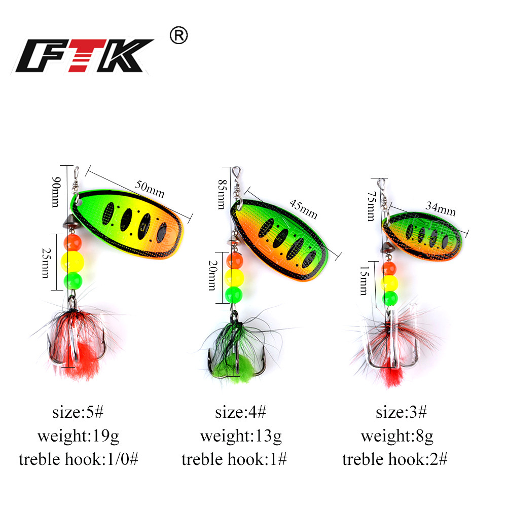 FTK โลหะตกปลา Lure Spinner เหย - Fishing Hook Treble บทวิจารณ์และราคา