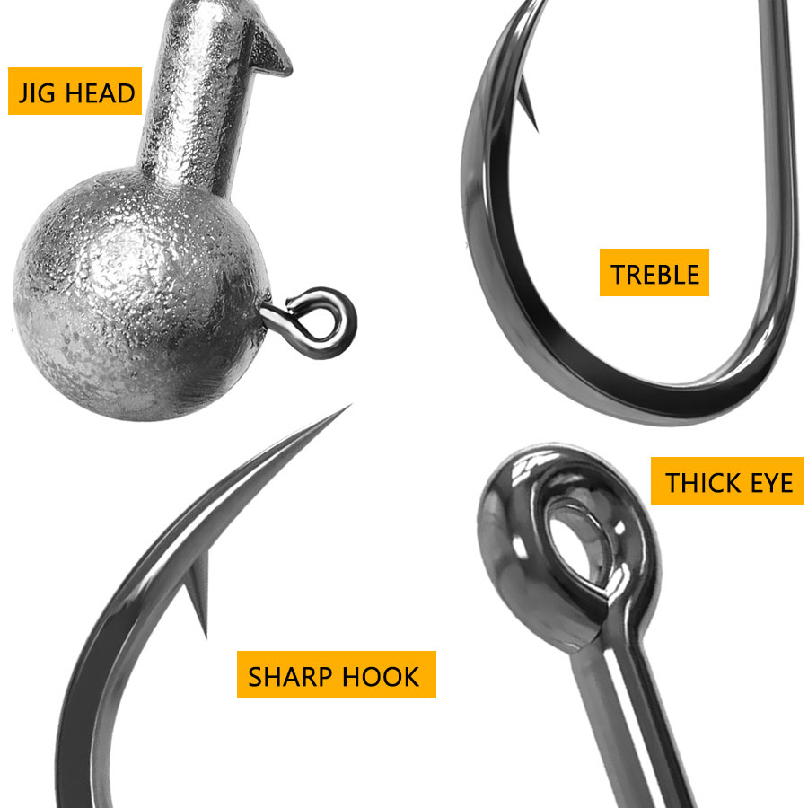 หัวจิ๊กเบ็ดตกปลา 1 กรัม 2 กรัม - Fishing Hook Offset บทวิจารณ์และราคา