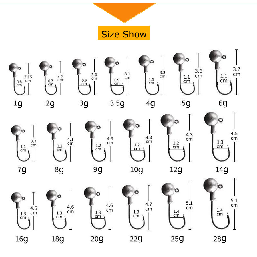 หัวจิ๊กเบ็ดตกปลา 1 กรัม 2 กรัม - Fishing Hook Offset บทวิจารณ์และราคา