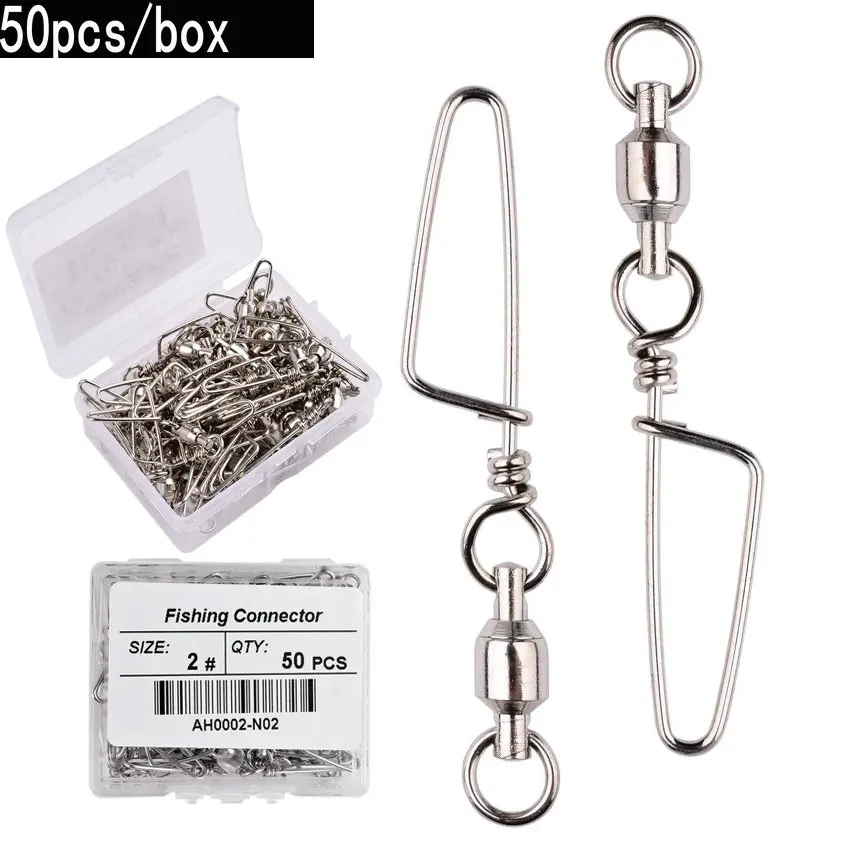 50 ชิ้นลูกปืนตกปลาหมุนพร้อม Co - Fishing Hook Stainless Steel บทวิจารณ์และราคา