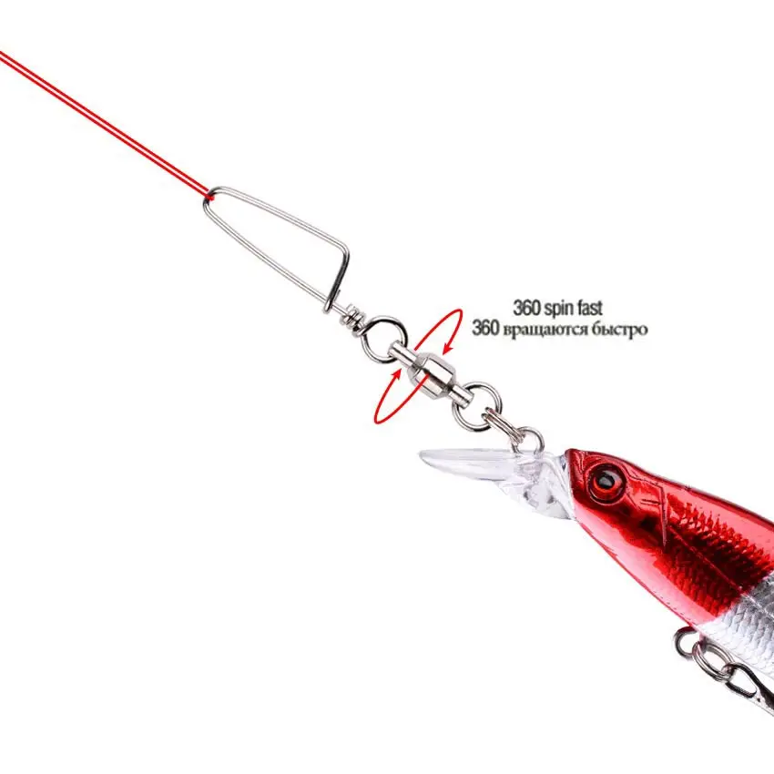 50 ชิ้นลูกปืนตกปลาหมุนพร้อม Co - Fishing Hook Stainless Steel บทวิจารณ์และราคา